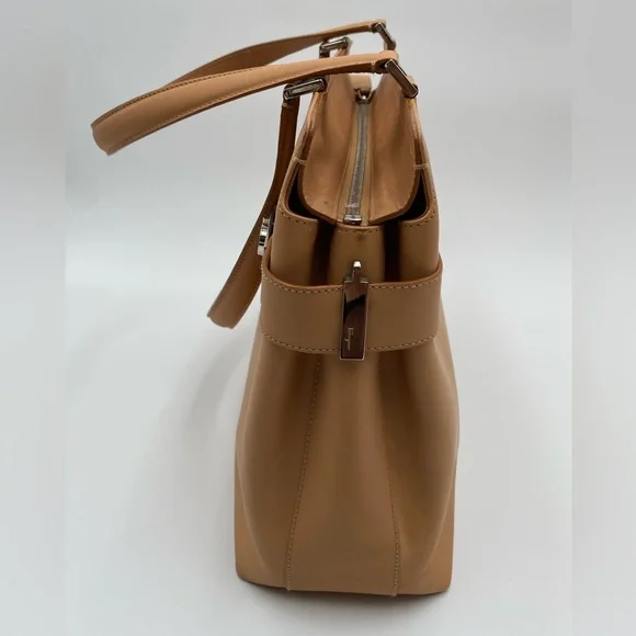 Salvatore Ferragamo Gantsini Handbag S Bag 2way Brown Natural Leather